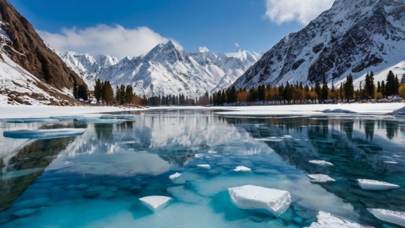 Naltar valley in winter