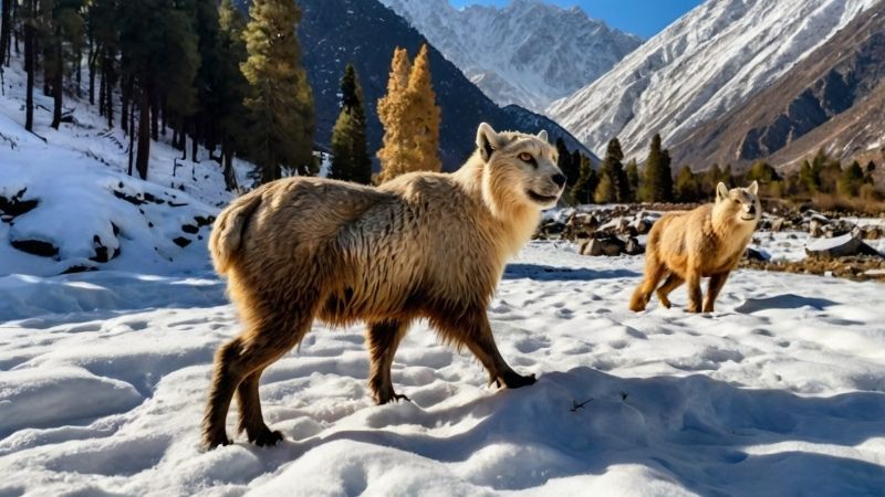 Naltar valley in winter